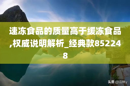 速冻食品的质量高于缓冻食品,权威说明解析_经典款852248