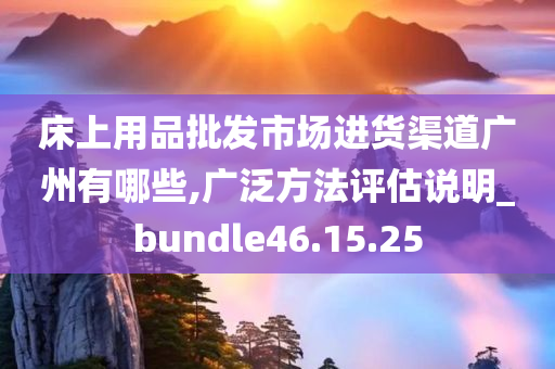 床上用品批发市场进货渠道广州有哪些,广泛方法评估说明_bundle46.15.25