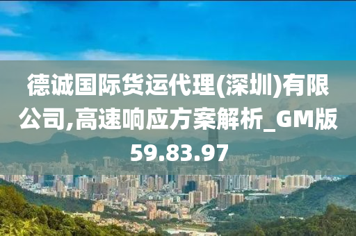 德诚国际货运代理(深圳)有限公司,高速响应方案解析_GM版59.83.97