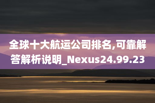 全球十大航运公司排名,可靠解答解析说明_Nexus24.99.23