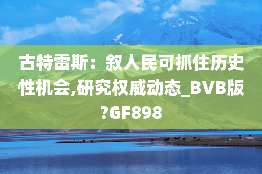 古特雷斯：叙人民可抓住历史性机会,研究权威动态_BVB版?GF898