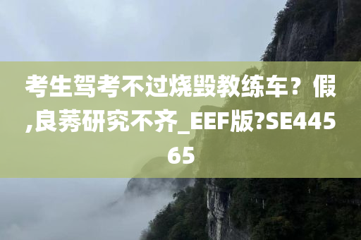 考生驾考不过烧毁教练车？假,良莠研究不齐_EEF版?SE44565