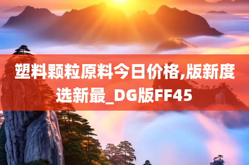 塑料颗粒原料今日价格,版新度选新最_DG版FF45