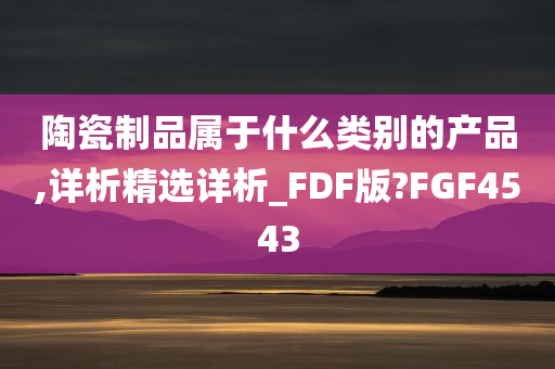 陶瓷制品属于什么类别的产品,详析精选详析_FDF版?FGF4543