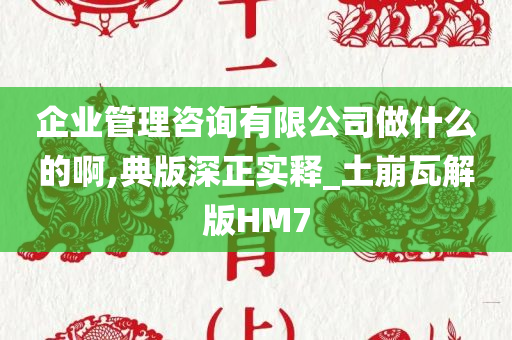 企业管理咨询有限公司做什么的啊,典版深正实释_土崩瓦解版HM7