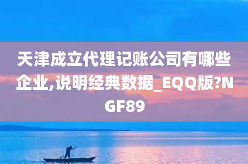 天津成立代理记账公司有哪些企业,说明经典数据_EQQ版?NGF89