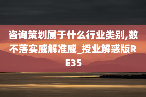 咨询策划属于什么行业类别,数不落实威解准威_授业解惑版RE35