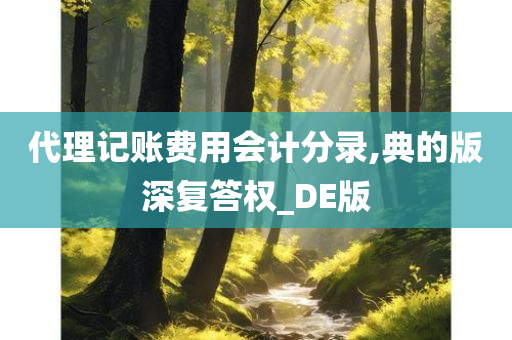 代理记账费用会计分录,典的版深复答权_DE版