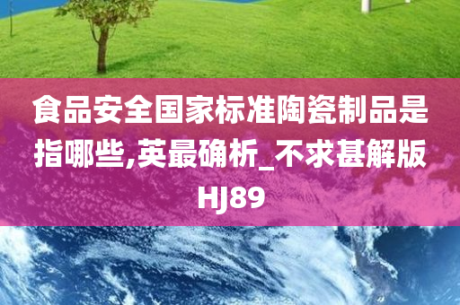 食品安全国家标准陶瓷制品是指哪些,英最确析_不求甚解版HJ89