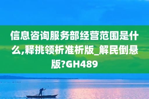 信息咨询服务部经营范围是什么,释挑领析准析版_解民倒悬版?GH489