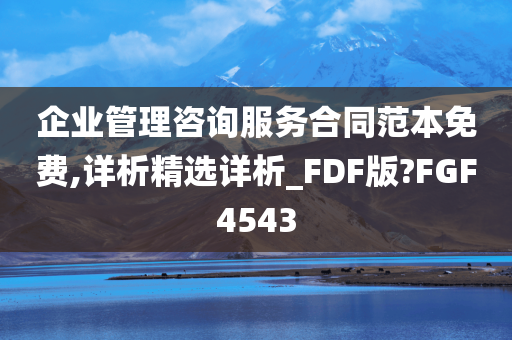 企业管理咨询服务合同范本免费,详析精选详析_FDF版?FGF4543