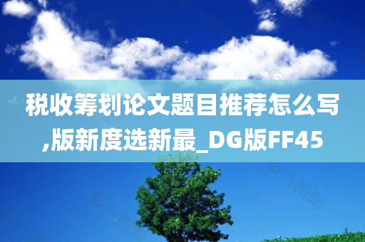 税收筹划论文题目推荐怎么写,版新度选新最_DG版FF45