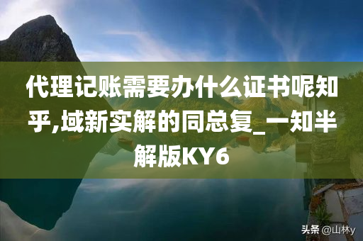 代理记账需要办什么证书呢知乎,域新实解的同总复_一知半解版KY6