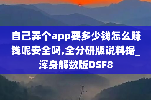 自己弄个app要多少钱怎么赚钱呢安全吗,全分研版说料据_浑身解数版DSF8