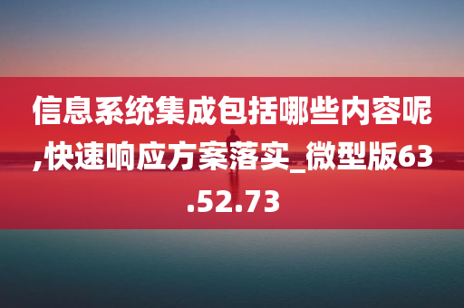 信息系统集成包括哪些内容呢,快速响应方案落实_微型版63.52.73