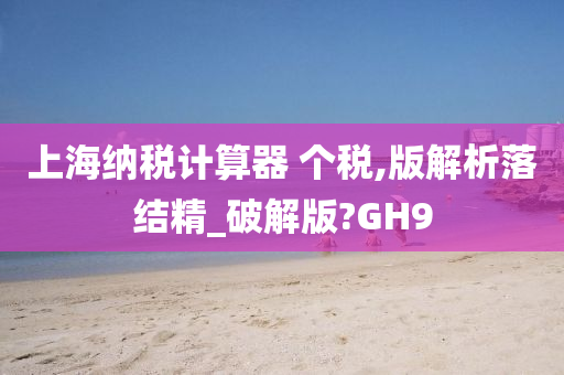 上海纳税计算器 个税,版解析落结精_破解版?GH9