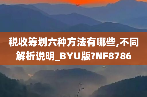 税收筹划六种方法有哪些,不同解析说明_BYU版?NF8786