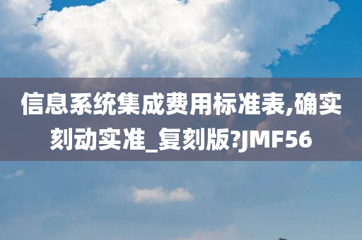 信息系统集成费用标准表,确实刻动实准_复刻版?JMF56