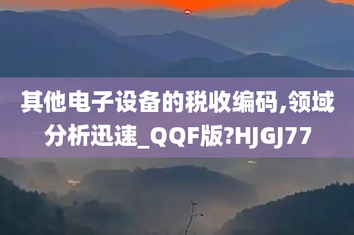 其他电子设备的税收编码,领域分析迅速_QQF版?HJGJ77