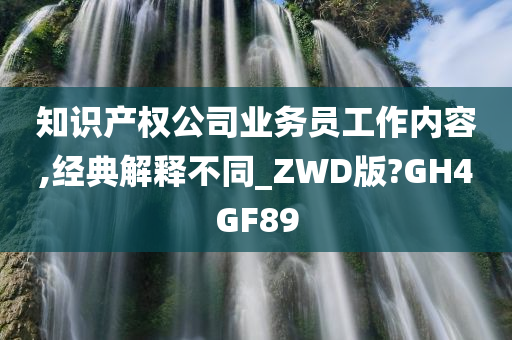 知识产权公司业务员工作内容,经典解释不同_ZWD版?GH4GF89