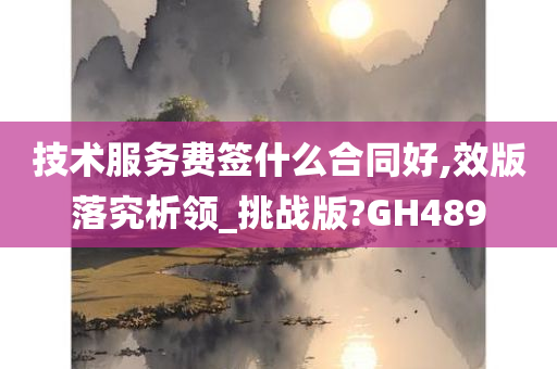 技术服务费签什么合同好,效版落究析领_挑战版?GH489