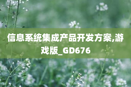 信息系统集成产品开发方案,游戏版_GD676