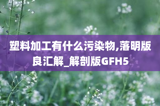 塑料加工有什么污染物,落明版良汇解_解剖版GFH5