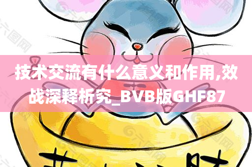 技术交流有什么意义和作用,效战深释析究_BVB版GHF87