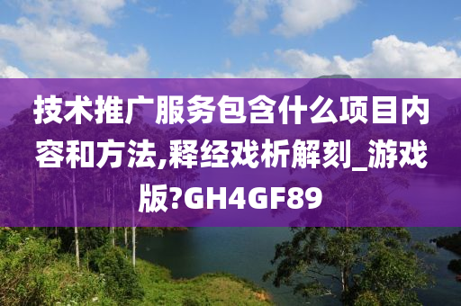 技术推广服务包含什么项目内容和方法,释经戏析解刻_游戏版?GH4GF89