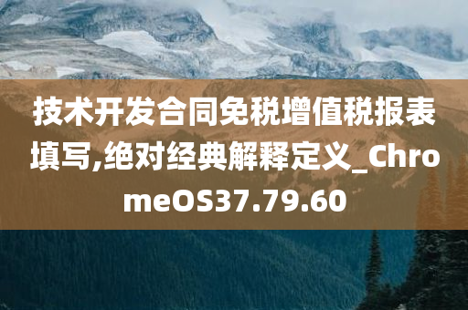 技术开发合同免税增值税报表填写,绝对经典解释定义_ChromeOS37.79.60