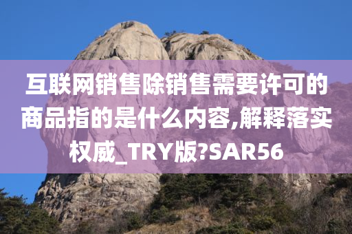 互联网销售除销售需要许可的商品指的是什么内容,解释落实权威_TRY版?SAR56