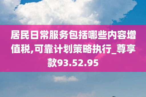 居民日常服务包括哪些内容增值税,可靠计划策略执行_尊享款93.52.95