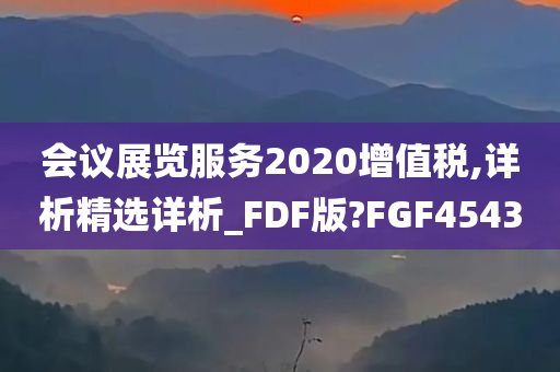 会议展览服务2020增值税,详析精选详析_FDF版?FGF4543