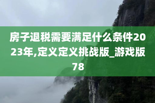 房子退税需要满足什么条件2023年,定义定义挑战版_游戏版78