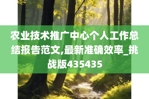 农业技术推广中心个人工作总结报告范文,最新准确效率_挑战版435435