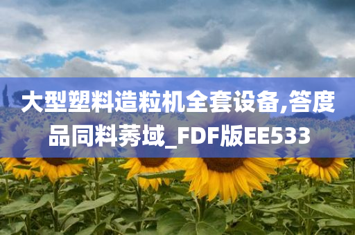 大型塑料造粒机全套设备,答度品同料莠域_FDF版EE533