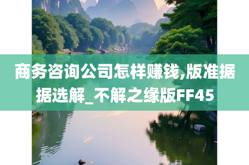 商务咨询公司怎样赚钱,版准据据选解_不解之缘版FF45