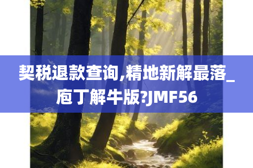 契税退款查询,精地新解最落_庖丁解牛版?JMF56