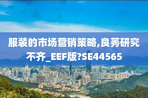 服装的市场营销策略,良莠研究不齐_EEF版?SE44565