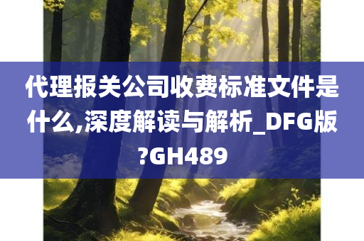 代理报关公司收费标准文件是什么,深度解读与解析_DFG版?GH489