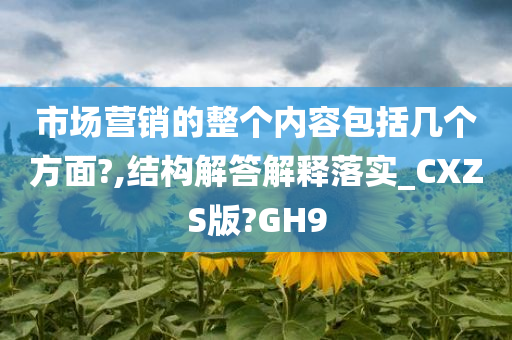 市场营销的整个内容包括几个方面?,结构解答解释落实_CXZS版?GH9