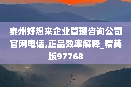 泰州好想来企业管理咨询公司官网电话,正品效率解释_精英版97768