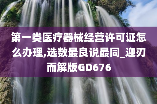 第一类医疗器械经营许可证怎么办理,选数最良说最同_迎刃而解版GD676