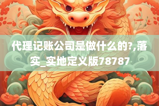 代理记账公司是做什么的?,落实_实地定义版78787