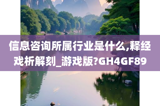 信息咨询所属行业是什么,释经戏析解刻_游戏版?GH4GF89