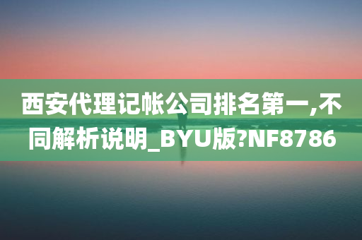 西安代理记帐公司排名第一,不同解析说明_BYU版?NF8786