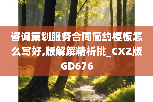 咨询策划服务合同简约模板怎么写好,版解解精析挑_CXZ版GD676