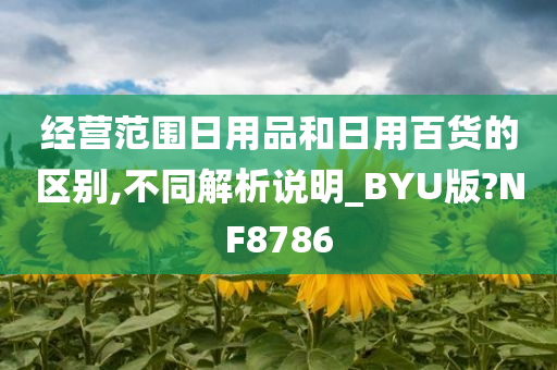 经营范围日用品和日用百货的区别,不同解析说明_BYU版?NF8786