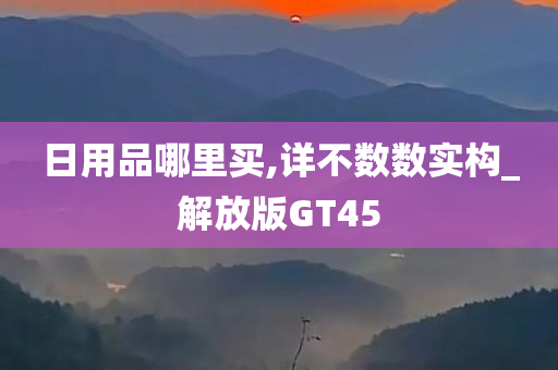 日用品哪里买,详不数数实构_解放版GT45