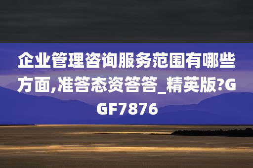 企业管理咨询服务范围有哪些方面,准答态资答答_精英版?GGF7876